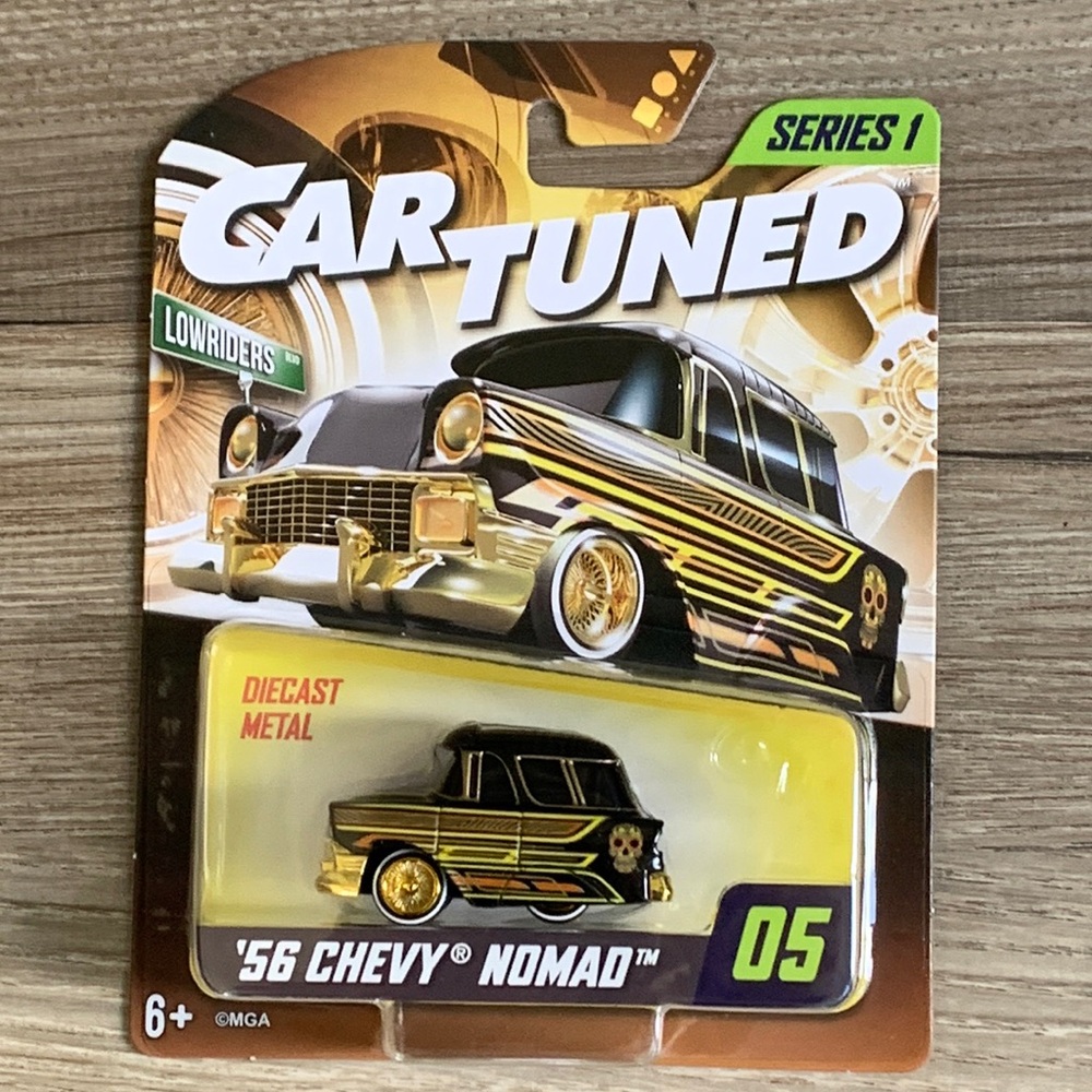 CarTuned Series 1 1956 Chevy Nomad Lowrider Black Diecast Vehicle MGA Car Tuned